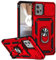 SEAHAI Hülle für Motorola Moto G32, Militär Robust Handyhülle Outdoor Stoßfest Silikon TPU + PC Handy Case Schutzhülle mit Kameraschutz und 360 Grad Ring Ständer - Rot