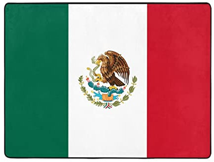 Flagge von Mexiko, Teppich – 160 x 114 cm, weich im Griff, mit feinem Nickerchen, verschleißfest, Büro und Bett. Geeignet für Wohnzimmer.
