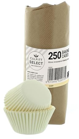 Culpitt Select Ivory Baking Cases, Greaseproof Paper Baking Cups, 50mm Cupcake Cases - Extra Large Pack of 250