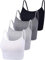 Crop-Top für Damen, Tanktop mit Spaghetti-Trägern, Basic-Sport-Crop-Cami, Oberteil für Teenager, 4er-Pack, Schwarz, Weiß, Dunkelgrau, Hellgrau, XX-Large
