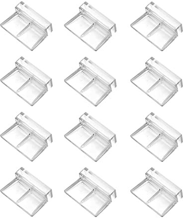 SEMINISMAR Clips Transparentes para Acuario,Clip de Cubierta de Vidrio,Acuario Acrílico Clips Acuario Tanque de Peces Tapa de Vidrio Clip de Soporte Soporte,para Cristal de 6 mm de Grosor,12PCS