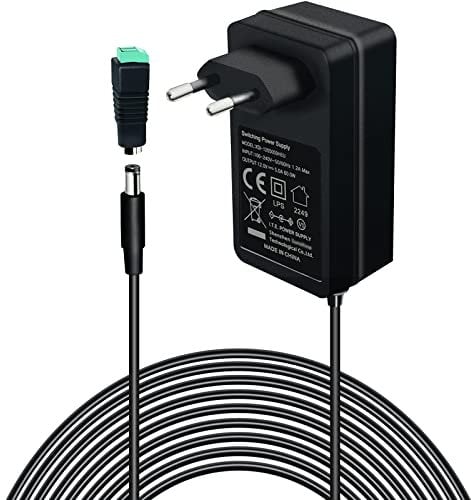 12V 5A Netzteil Adapter, AC 100-240V bis DC 12 Volt 5 Amp 60W Stromversorgung, Steckernetzteil 12V Universal AC/DC Netzadapter für LED Lichtstreifen CCTV-Kamera, Router ect. - Euro Stecker