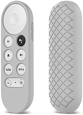 BeisDirect Funda de Silicona para Chromecast con Mando a Distancia Google TV, Funda Protectora a Prueba de Golpes para Mando a Distancia por Voz Google TV 2020 (Gris)