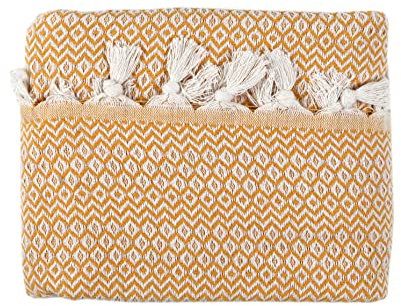 Tuiste Einzelbett Tagesdecke Gold Gelb, Baumwolle, Couchüberwurf, Sofadecke, kuschelige TV-Decke, Couchdecke, Sesseldecke, Wendedecke, Bettüberwurf, Couch Überzug, Sommerdecke, 150x200 cm