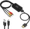 Satohom HDMI a AV Adaptador Convertidor Audio y Video Con Salida RCA Rojo Amarillo y Blanco - 1080P Con Cable Para Laptop DVD