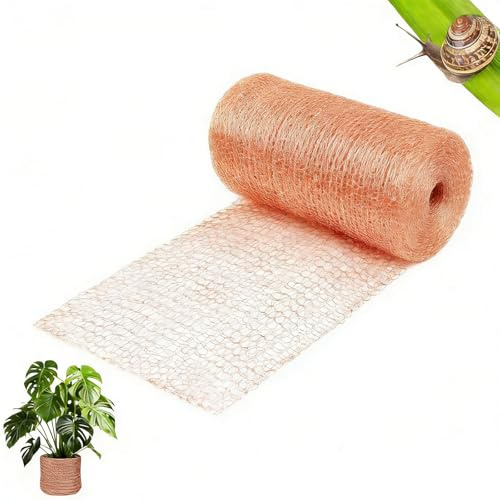 Vastsea Kupfernetz, Kupferband Gegen Schnecken, Schneckenzaun Reinem Kupfer Kupferwolle, für Gartenschutzpflanzen und zur Abwehr von Gewürm. (12.7cm x 3m)