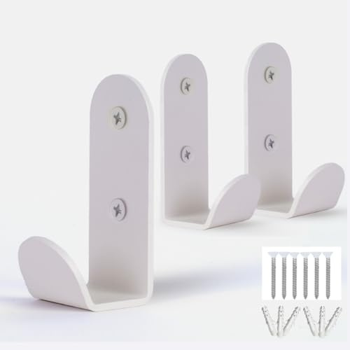 ARTiLETTO Heavy-Duty White Wall Hooks for Hanging (Set of 3) – Stylish & Sturdy Metal Hooks for Coats, Backpacks, Towels & Bags | Decorative Modern Hooks for Entryways, Bathrooms & Kids’ Rooms