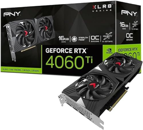 PNY Carte Graphique Nvidia GeForce RTX 4060 Ti XLR8 Verto Dual Fan OC 16 Go