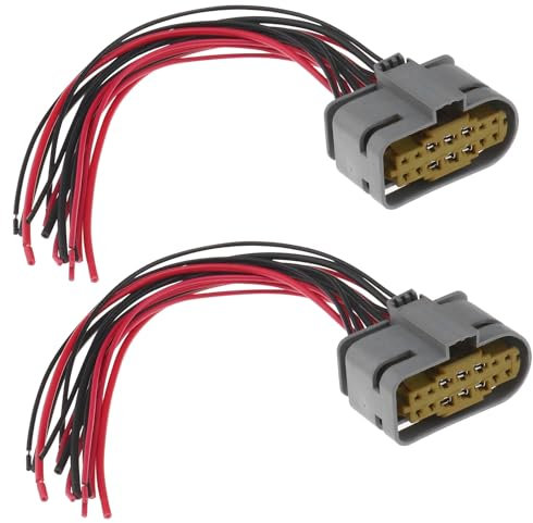 2pcs Câblage de Prise de Phare Avant de Voiture 14 Broches A0525456026 Compatible avec Mercedes-Benz C W205 C 220 Connecteur de Lampe Avant de Voiture Connecteur Filaire de Phare 15cm