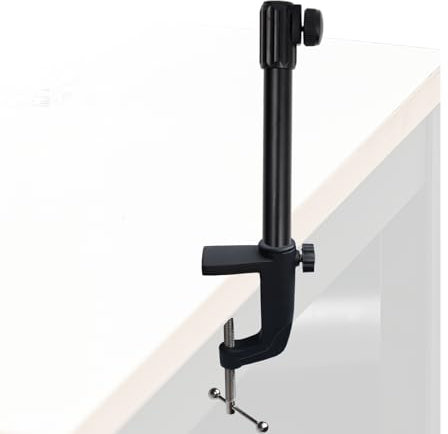 Nivithi Table Mount Clamp for Microphone Stand - Boom Mic Arm Clamp with Adjustable Screw, Maximum Gap 5cm/1.97in, Low Profile Mic Arm with Extension Rod