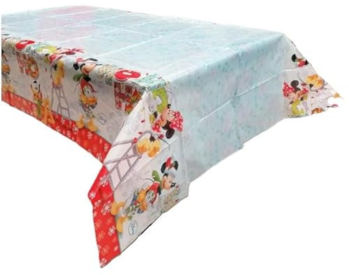 ALMACENESADAN, 5167, Pack Fiesta cumpleaños; Mantel 120x180 cm; de la Licencia (Mickey Navidad)