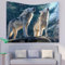 FHDBSST Zwei WeißE WöLfe Im Wald Wandteppich Wandkunst Tier Wandtuch Wandbehang für Schlafzimmer Wohnheim Wanddeko, Tagesdecke, Wandbespannung oder Picknickdecke, 150x100cm