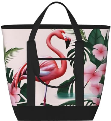 PHAYAH Grand sac isotherme en forme de flamant rose romantique pour conserver les aliments congelés froids et chauds