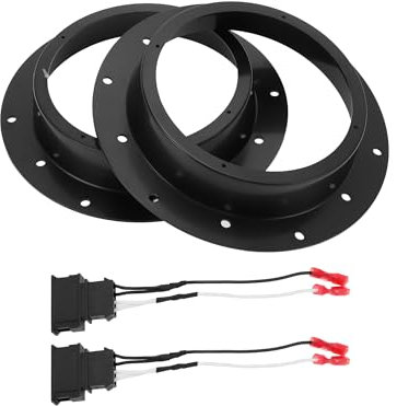 INFINAUTO Speaker Spacer Ring Tweeter Speaker Spacer Adapter Front for 6.5 for Volkswagen CADDY 2003-onwards ABS Black Waterproof