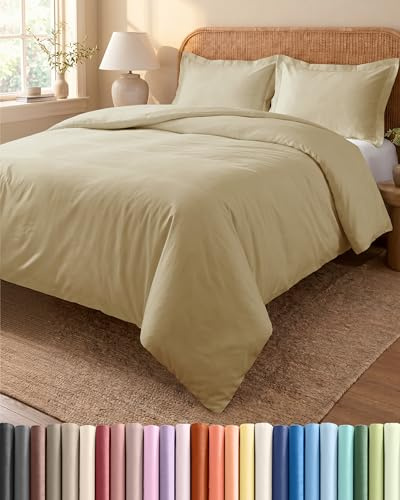 Duvet Cover Set Super King 260x220 - Microfibre 3 Piece Bedding Set - Beige | Brushed, Zip Closure, 8 Corner Ties, Wrinkle Resistant, Easy Care, Hypoallergenic, Soft, Breathable, Duvet Set, OEKO-TEX