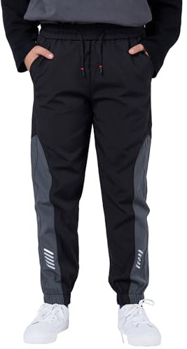 SERENYOU wasserdichte Hose Kinder Jungen Wanderhose Dünn leichte Trekkinghose Jungs Jogginghosen 170-176 Schwarz
