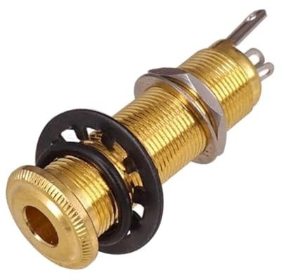 Gitarren-Stereoanlagen-Fass-Buchse Mit 3-poligem Gitarren-Fass-Zylinder-Eingangs-Ausgangs-Gitarrenzubehör Gitarrenparts(Golden)