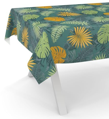 ANRO Wachstuchtischdecke Wachstuch Tischdecke abwaschbar Wachstischdecke Gartentischdecke Rund Oval Eckig 240x140cm Schnittkante Dschungel