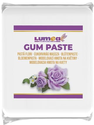 Lumea Blütenpaste, Zuckermasse (500g), essbare Zuckerpaste, weiß, vegan