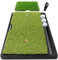 EAGLE WORK 2-in-1 Golf Hitting Mat with Integrated Ball Tray, 2 Replaceable Turfs and High-Stability Weighted Rubber Base for Realistic Golf Practice