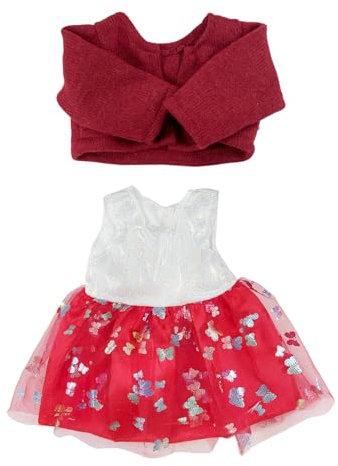 YSJCHEBS 1 Satz Puppenkleidungsset, Rote Kleidung, Puppenkleid, Roter Mantel, Puppenanziehset-Dekoration, Süße Puppenaccessoires