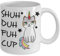 Funny Ceramic Coffee Mug - Shuh Duh Fuh Cup Unicorn Cat Design - Humorous Gift - 350ml, 8.2x9.5cm