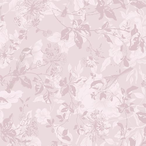 CiCiwind Selbstklebende Tapete Rosa Möbelfolie Selbstklebend Blumen Tapeten 44×300cm Wasserdicht Vinyl Klebefolie Abnehmbar Klebetapete Selbstklebend Wand Schränke Möbel