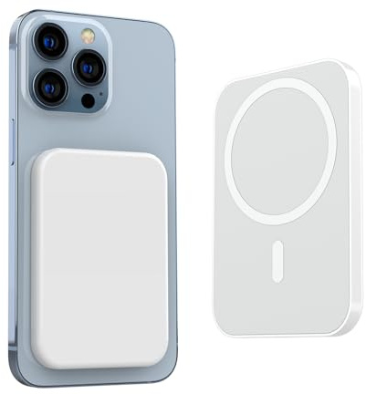 Magnetic Wireless Power Bank 15W Fast Charging, 5000mAh 15W USB C Wireless Portable Charger Compatible with Magnetic for Apple iPhone 17 16 15 14 13 12 Pro/Pro Max/Plus/Air Lightweight Design