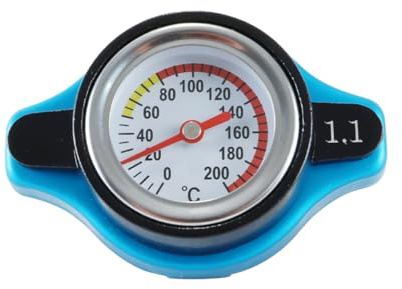 DUZEPA Tappo universale per radiatore con indicatore di temperatura, coperchio del serbatoio dell'acqua a prova di perdite per auto, moto, ATV, UTV (1,1 bar)