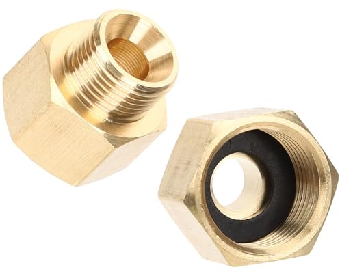 SHINEOFI 2 Pezzi Adattatore Riduttore Gas Propano in Ottone Filettatura Interna Esterna Collegamento Resistente per Bombole e Tubi Gpl Uso Camping e Cucina Esterna