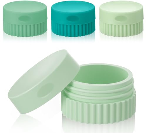 Oruola 4 Pcs Travel Pots,Silicone Travel Pots for Toiletries,Small Silicone Travels Containers,with Lids,for Hand Cream, Body Lotion & Toiletries, Squeeze Bottles for Travels