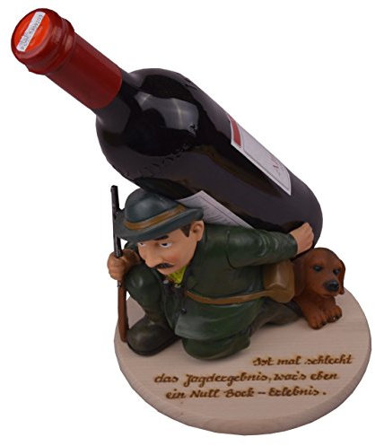 Porte-bouteille – Chasseur (sans bouteille) avec inscription / 20 cm