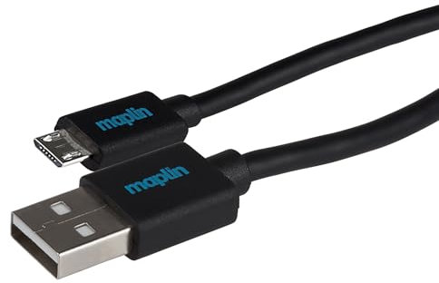 Maplin USB-A to Micro USB-B Cable Black, 0.75m, Charging and Syncing, for Samsung Galaxy S7 S6 S5 J7 Edge Note 5, Huawei, Nexus, HTC, Sony, Kindle Fire, PS4 Controller, Cameras, Speakers etc