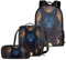 chaqlin Kinder-Schultaschen-Set, 3-teilig, Rucksack mit Lunch-Tasche, Federmäppchen, Tier-Dinosaurier, Wolf, Fußball, Bedruckt, für Jungen, Mädchen, Büchertaschen,3 Stück/Set Einheitsgröße