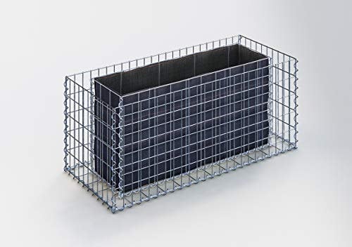 GABIONA Jardinière surélevée en gabion (L x H x l) : 120 x 50 x 50 cm - Panier en pierre rectangulaire comme bac à plantes pour le jardin - Mailles : 5 x 10 cm