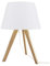 EXO Lighting - Lámpara de mesa LARS haya-blanca E27 interior IP20 + Pantalla blanca incluida. Sobremesa trípode para salas de estar o dormitorios.