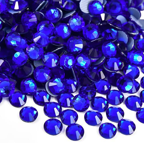 Jollin Hot Fix - Diamantes de imitación de cristal con parte trasera plana, 2,8 mm (10 ss, 2880 piezas, zafiro)