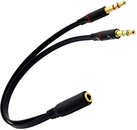Kesilian 3,5 mm Y Splitter 2 Jack mâle 1 Femelle Micro Casque Audio Adaptateur Câble
