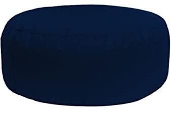 Bruni Pouf Sitzhocker M in Blaugrau – runder Sitzpouf, Indoor und Outdoor als Fußhocker, Yoga-Sitzkissen, Meditationskissen geeignet, in Deutschland gefertigt