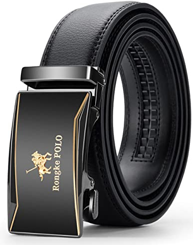 Oyifan Gürtel Herren, Schwarz Ledergürtel Herren automatik Ratsche Gürtel mit schnellverschluss schnalle, anzuggürtel ohne löcher, 35mm Breit, Größe Angepasst