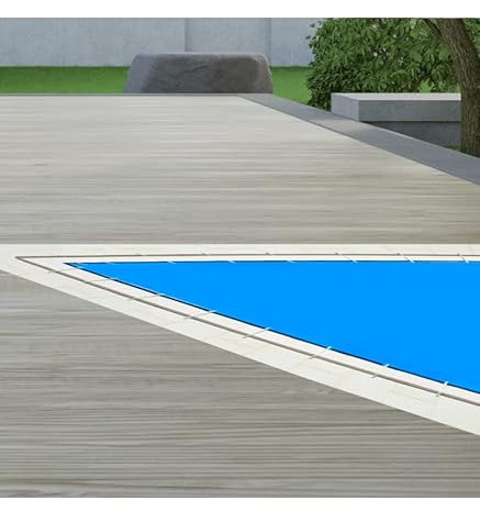 Acuacober-i Essential Cobertor Invierno Funda para Piscina de 4.50 x 9.00 m - Medidas totales Lona: 4.80 x 9.30 m/Color Exterior: Azul/Interior: Beige/GARANTÍA: 3 años