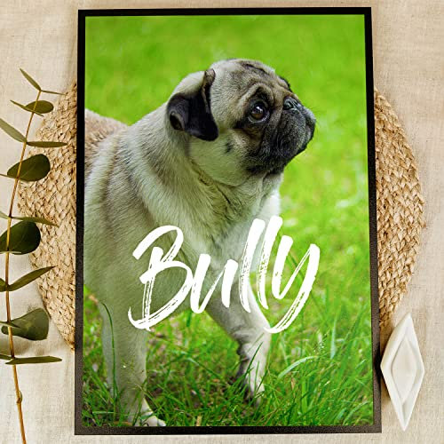 Elbeffekt Mops Geschenke Holzbild - Foto Geschenk - personalisierbar zum Hinstellen/Aufhängen optional beleuchtet Mops Artikel, Mops Deko, Hundehalter, Hundespielzeug - personalisierte Geschenke