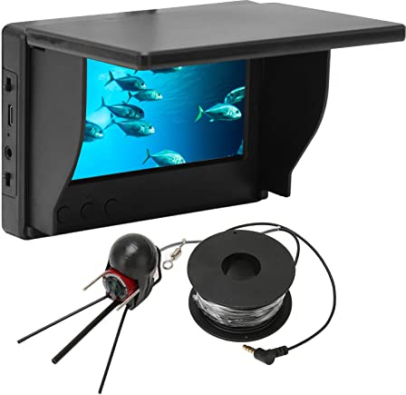 Unterwasser Angelkamera 4,3 Zoll TN HD Bildschirm, Fischfinder IP68 Tiefe Wasserdichtes Nachtlicht, Angelkamera 195 Grad Weitwinkel 10000 MAh (20 m / 21,9 Yards EU-Stecker)