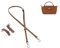 YESIKIMI Umrüstsatz mit einem Griff, kompatibel mit Longchamp Mini Tasche, echtes Leder, kostenloses Stanzen, Braun-G