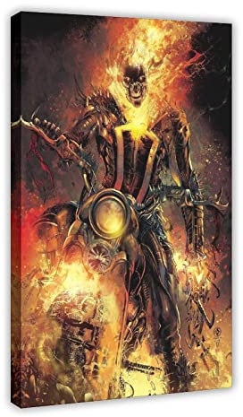 Robnik Ghost Ghost Rider Poster 5 Leinwand Poster Wandkunst Dekor Druck Bild Gemälde für Wohnzimmer Schlafzimmer Dekoration Rahmen 30 x 45 cm