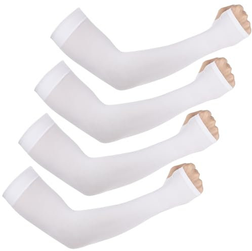 Tyqour 4 Paar Ärmel UV Sonnenschutz Arm Sleeve Gaming Ärmlinge Uv Schutz UPF 50+ Armsleeve, Armstulpen Sommer, Kompressions Kühlung Armlinge für Damen Herren Radsport Volleyball Basketball Golf
