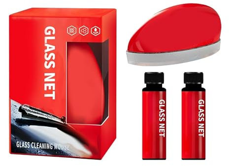 Glass Oil Film Remover, Car Cleaning Brush With Oil Film Cleaner, Car Windshield Cleaner Tool, Powerful Windshield Cleaner & Oil Film Remover Without Damaging Glass (Mouse Brush+2pcs Supplement)