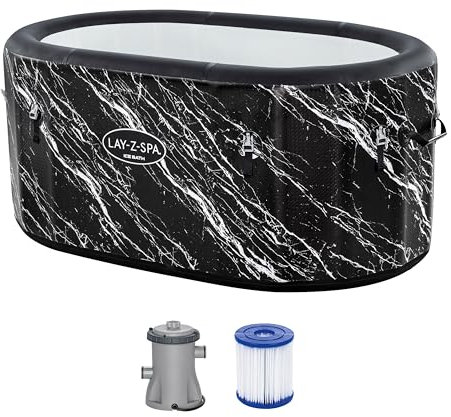 Bestway 6002Q Vasca per crioterapia Lay-Z-Spa Glacial Dip - 2 persone, nero effetto marmo