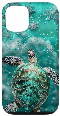 Sea Turtles and Ocean Stars Blue Turquoise Case for iPhone 12/12 Pro