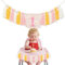 Gänseblümchen 1. Geburtstag Hochstuhl Banner Rosa Garn Quaste Girlande mit Holzperlen Groovy Bohemian Cake Smash Hintergrund Dekor für Mädchen Babyparty Foto Requisiten Pastell Boho Gänseblümchen